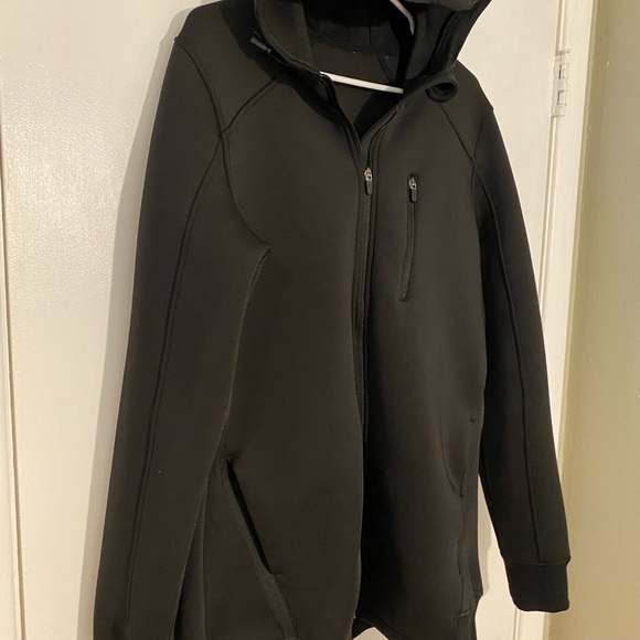 Large black long jacket hoodie basic black warm squishy pockets women’s coat - Picture 2 of 11